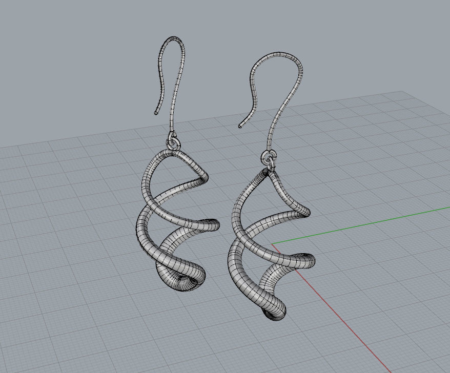 Twisted earrings 3D print model_2