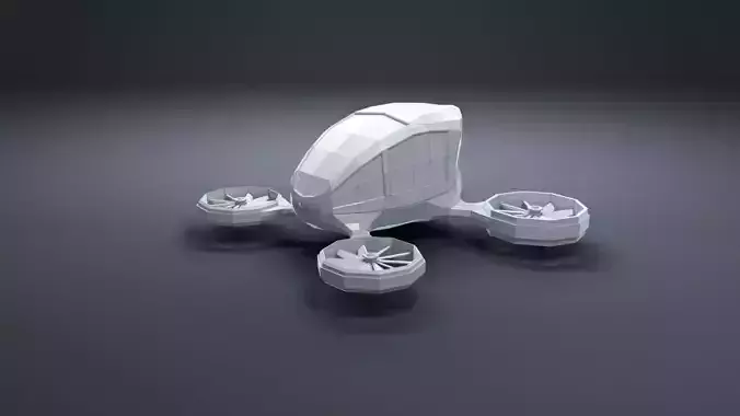 LowPoly Flying Drone Car