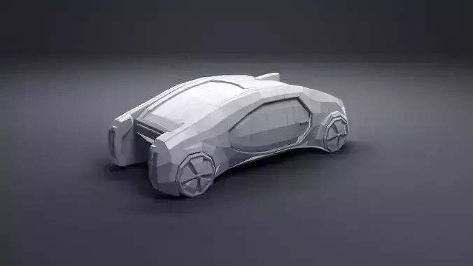 LowPoly Autonomous Vehicle Renault EZ-GO Low-poly 3D model