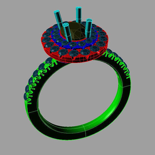 Double Halo Engagement  anello tipo tiffany  an175 3D print model