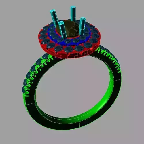 Double Halo Engagement  anello tipo tiffany  an175