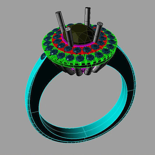 Own design Engagement ring Diana anello filo pave an178 3D print model