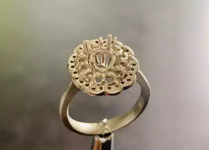 Oval Gem Woman Diamond Gold Ring 3D print model an 179