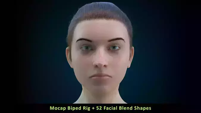 Cinematic Female 004 - Mocap Body Rig - BlendShape Face Rig