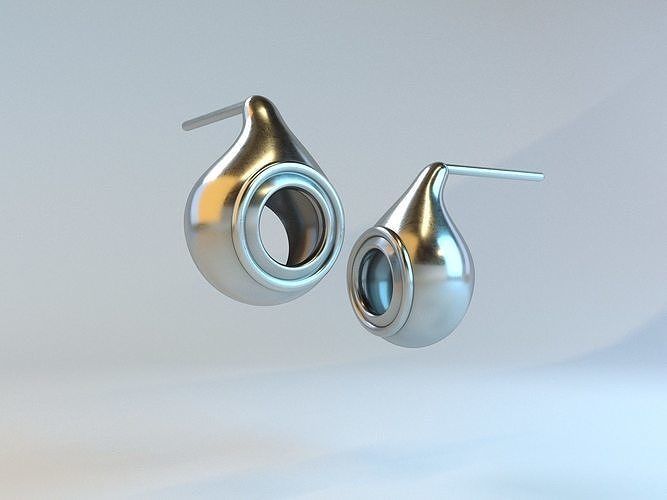 Pear earrings 3D print model