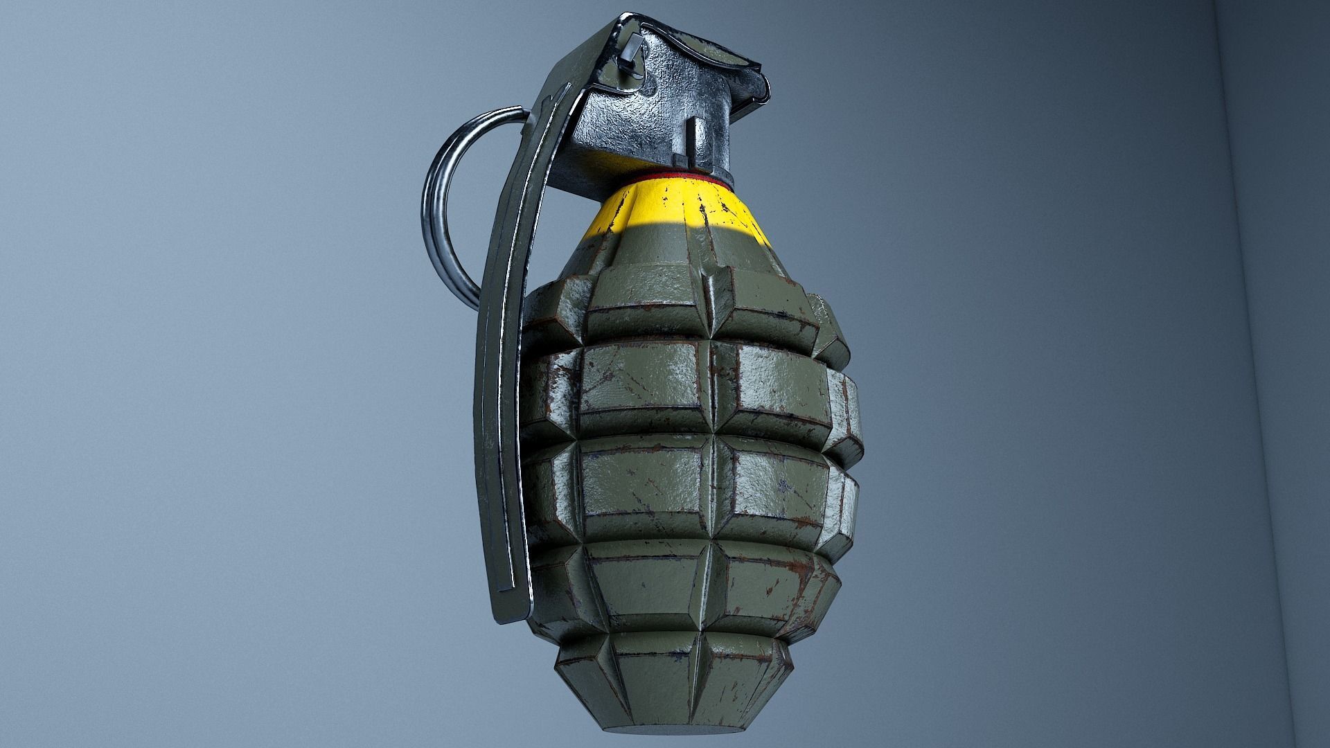 MK2 Grenade Low-poly 3D model_1