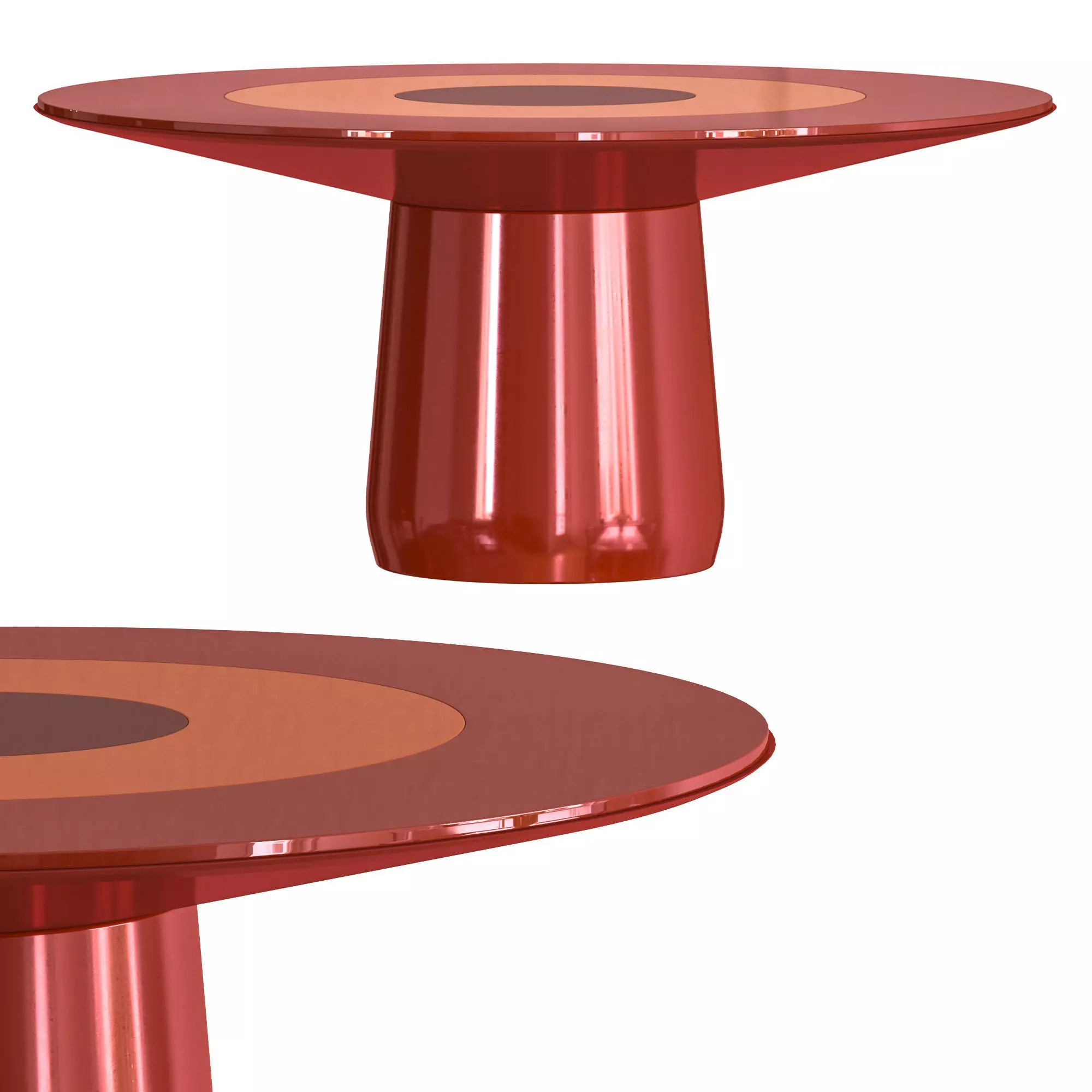 Baleri ROUNDEL table red 3D model_0