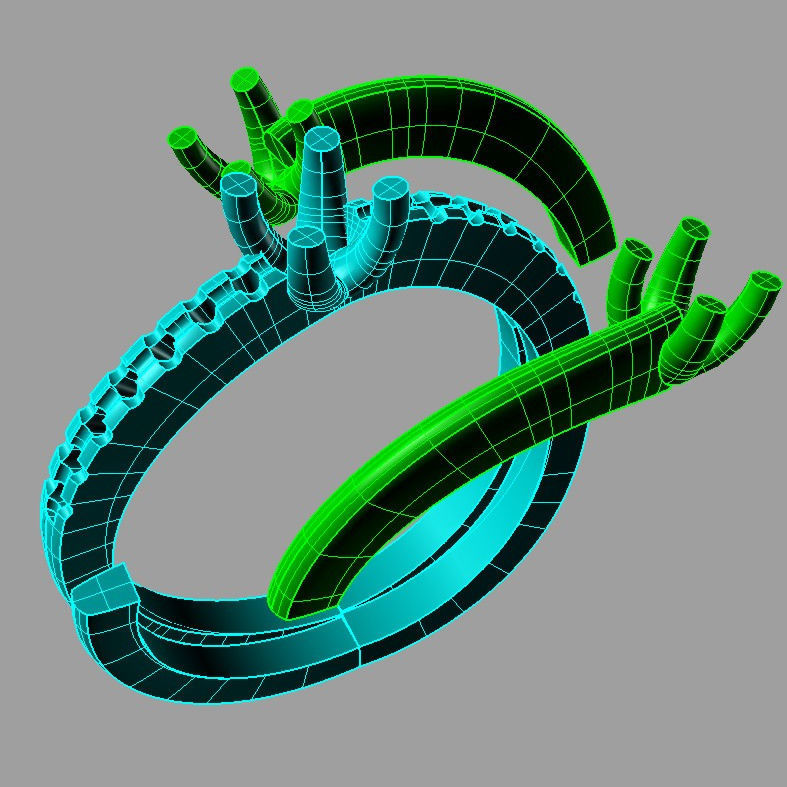 Multi band ring 3D print model anello contrarie an 185 3D print model_4