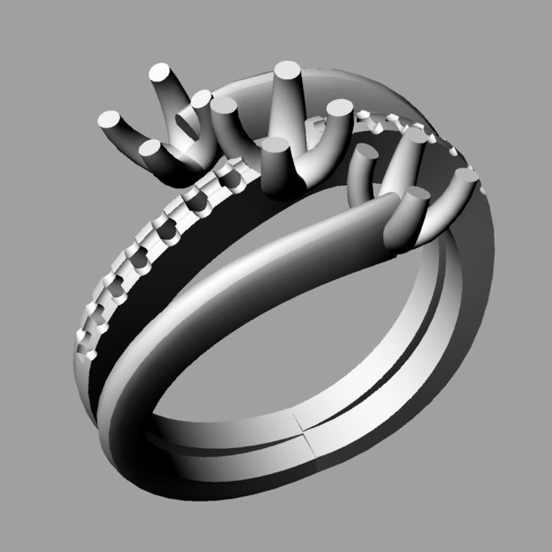 Multi band ring 3D print model anello contrarie an 185 3D print model_5