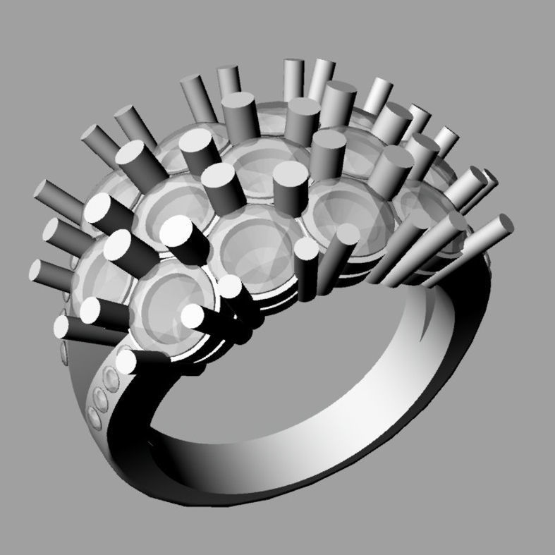 Engagement Ring and Band 3D print model anello fascia an 189 3D print model_5