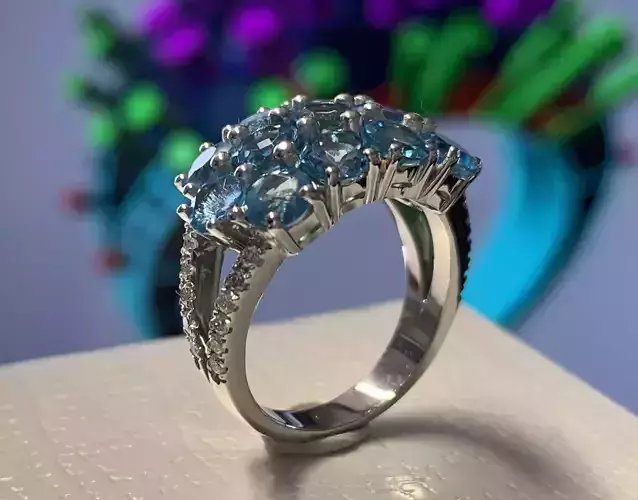 Engagement Ring and Band 3D print model anello fascia an 189 3D print model