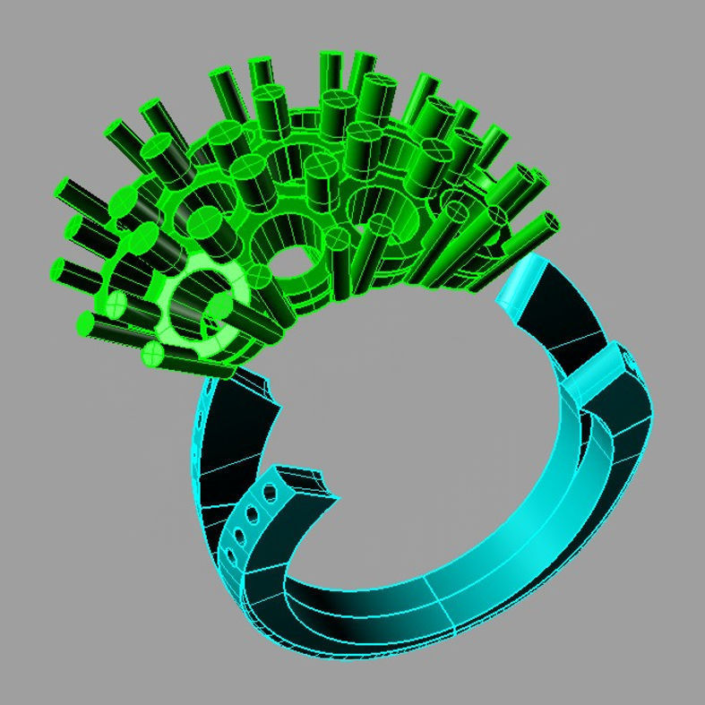 Engagement Ring and Band 3D print model anello fascia an 189 3D print model_3