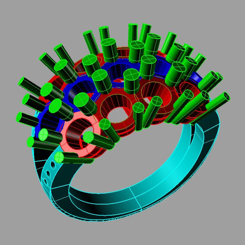 Engagement Ring and Band 3D print model anello fascia an 189 3D print model_2