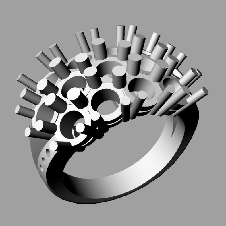 Engagement Ring and Band 3D print model anello fascia an 189 3D print model_6