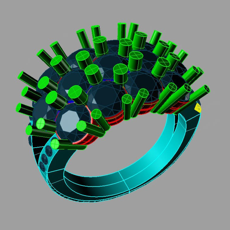 Engagement Ring and Band 3D print model anello fascia an 189 3D print model_1