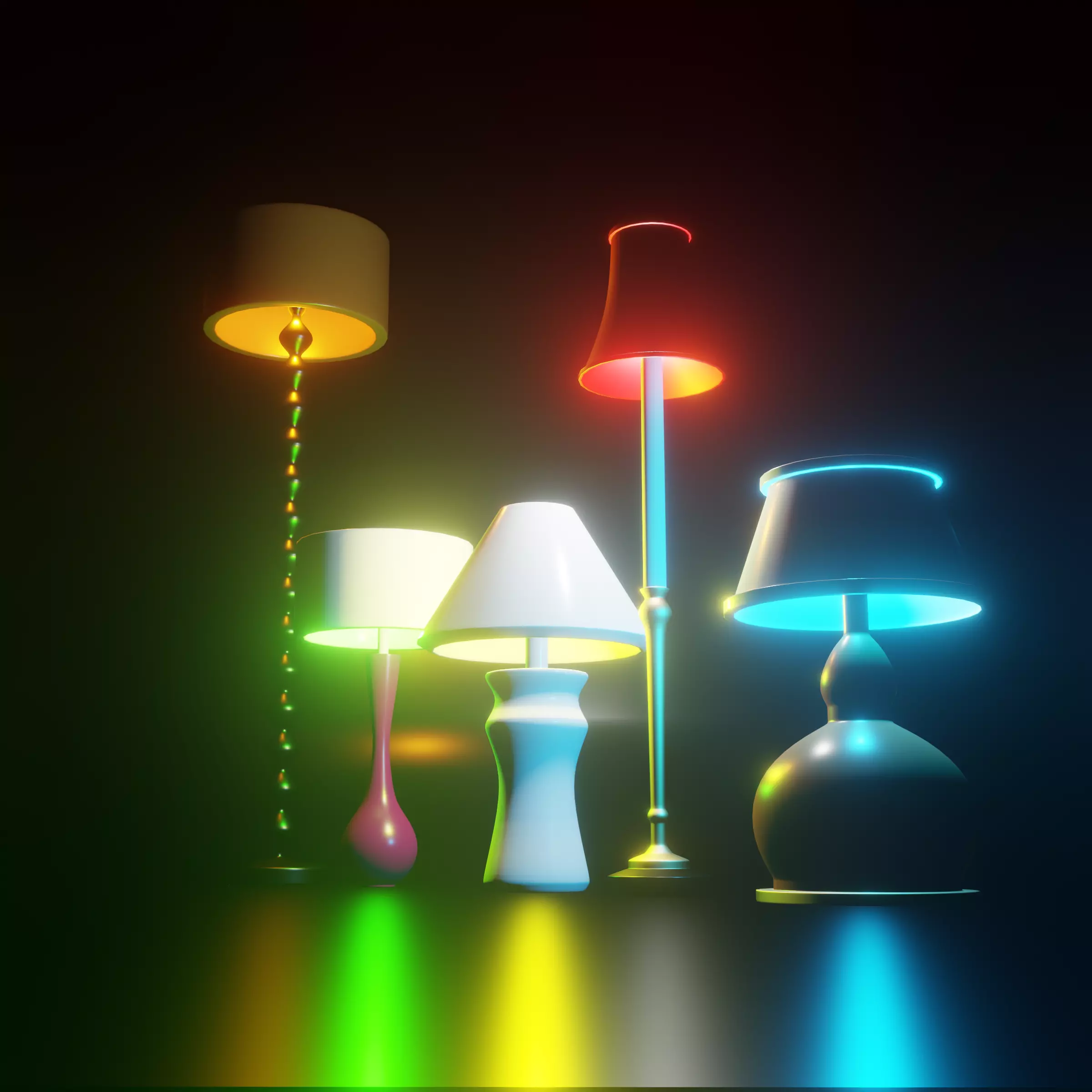 Modern Table Lamps Free low-poly 3D model