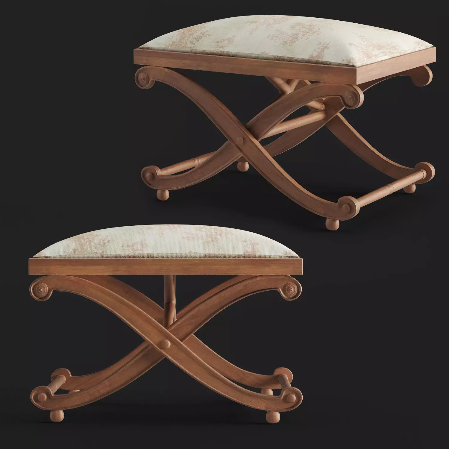 Rudolf stool  Toledo furniture 3D model_0