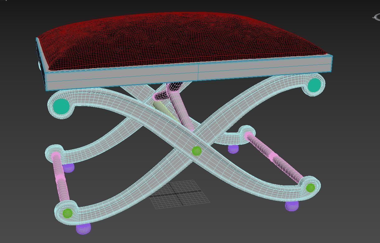 Rudolf stool  Toledo furniture 3D model_3