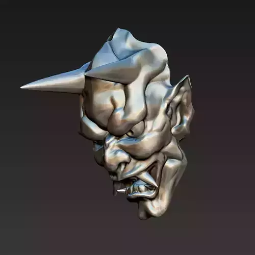 simple japanese hannya demon mask 3D print model