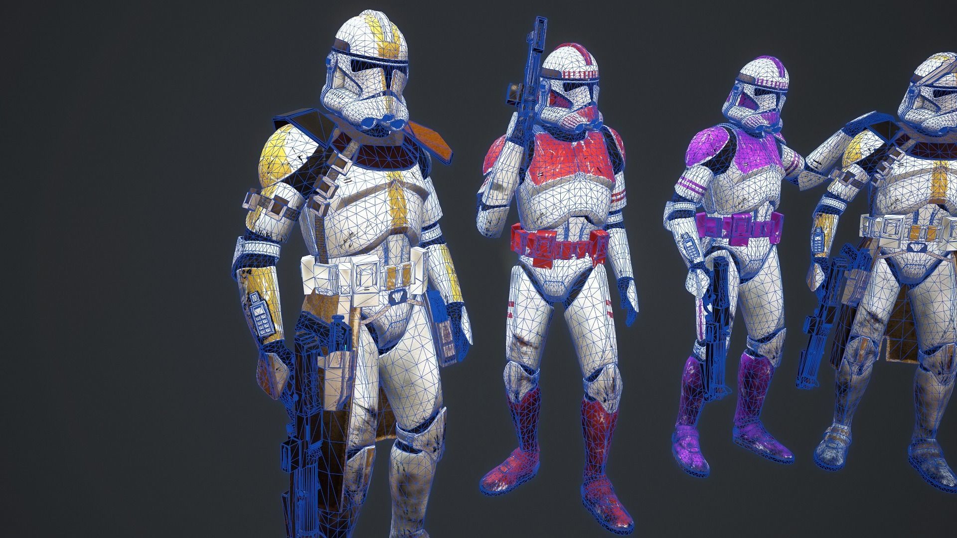 Star wars Clone trooper Phase 2 pack 2 Low-poly 3D model_15