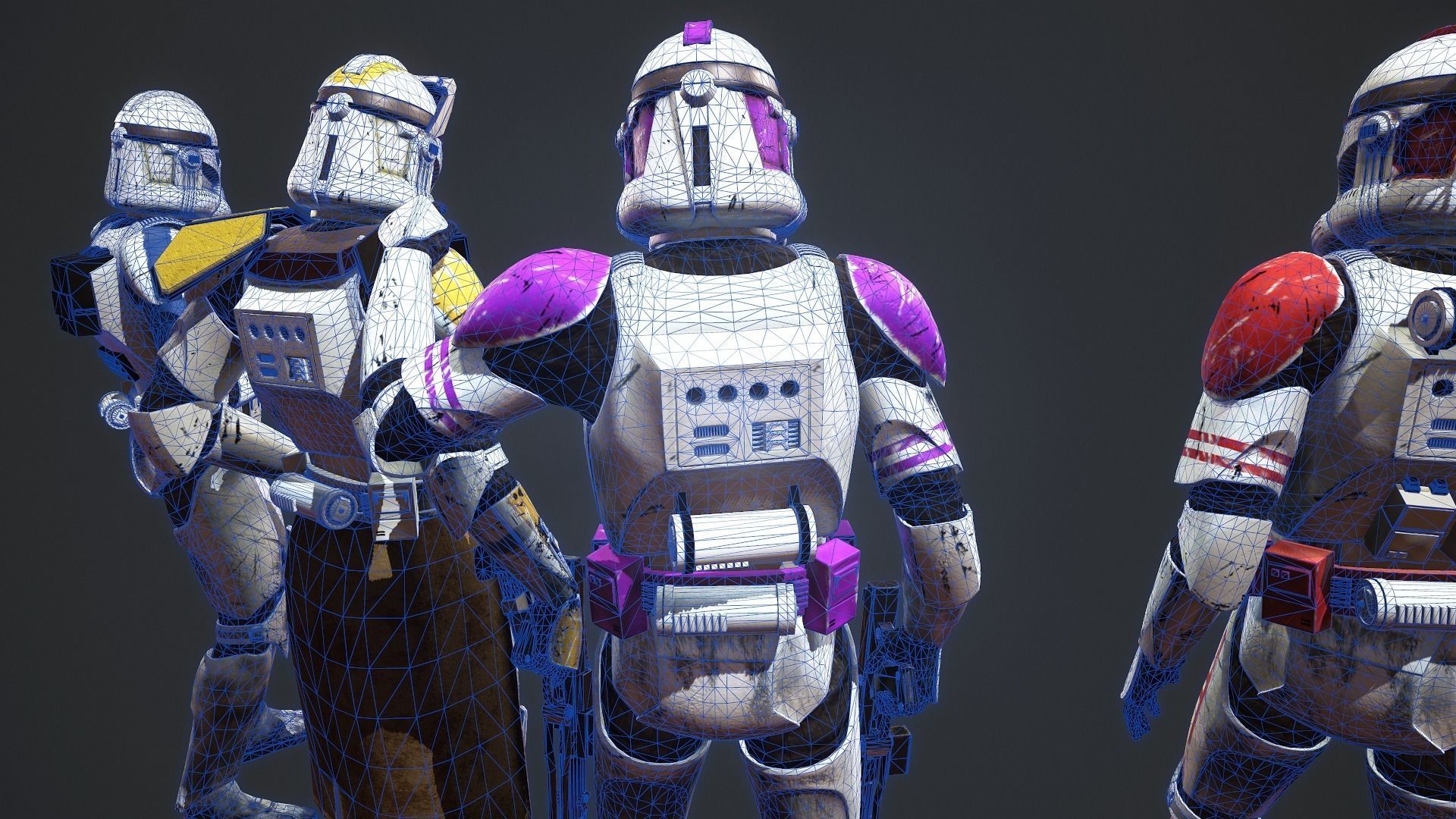 Star wars Clone trooper Phase 2 pack 2 Low-poly 3D model_19
