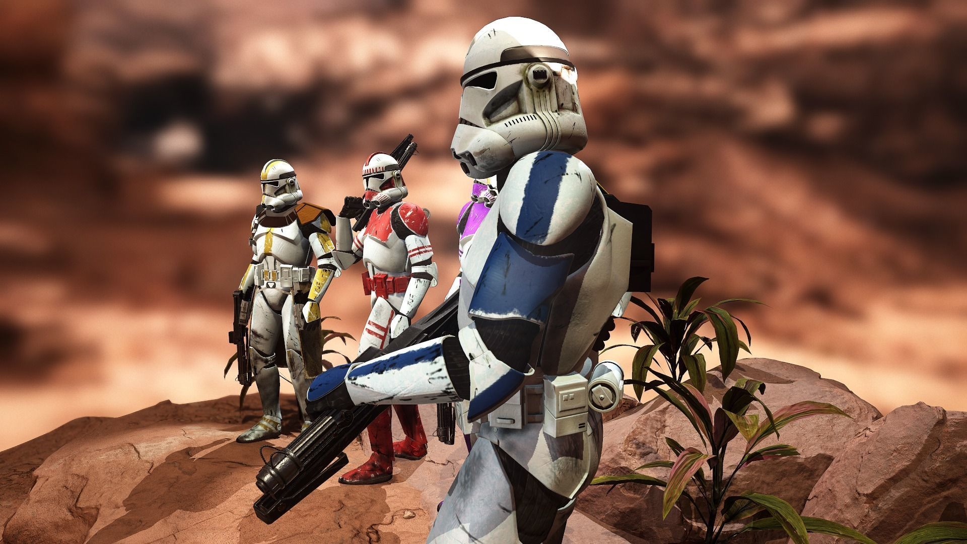 Star wars Clone trooper Phase 2 pack 2 Low-poly 3D model_7