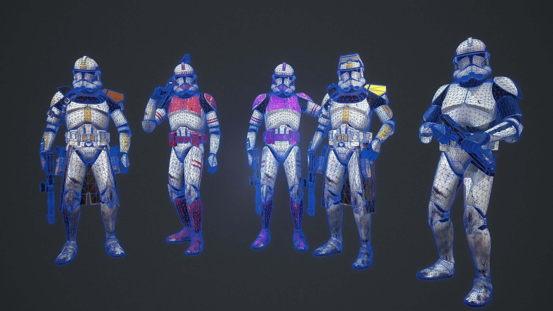 Star wars Clone trooper Phase 2 pack 2 Low-poly 3D model_14