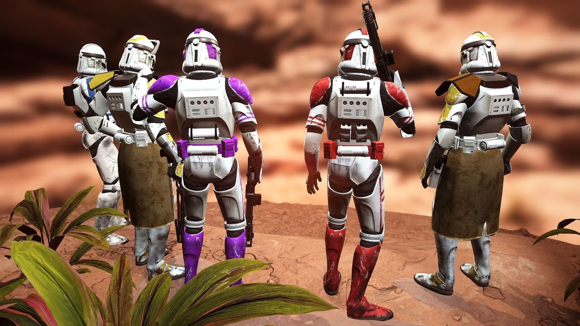 Star wars Clone trooper Phase 2 pack 2 Low-poly 3D model_4