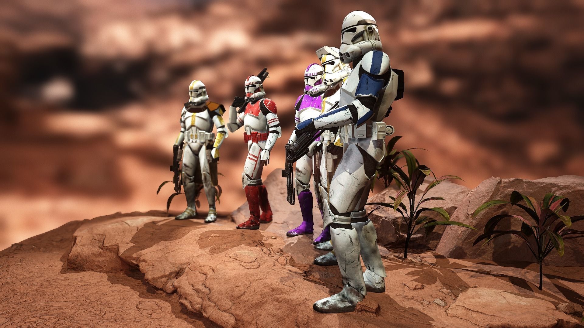 Star wars Clone trooper Phase 2 pack 2 Low-poly 3D model_6