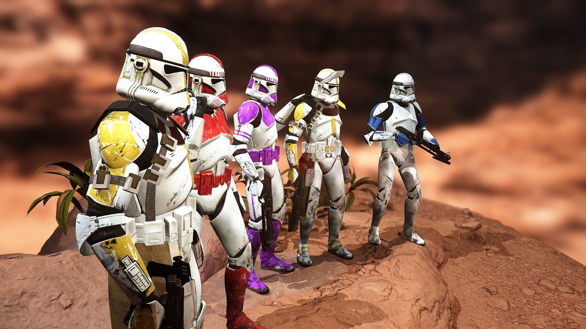 Star wars Clone trooper Phase 2 pack 2 Low-poly 3D model_3
