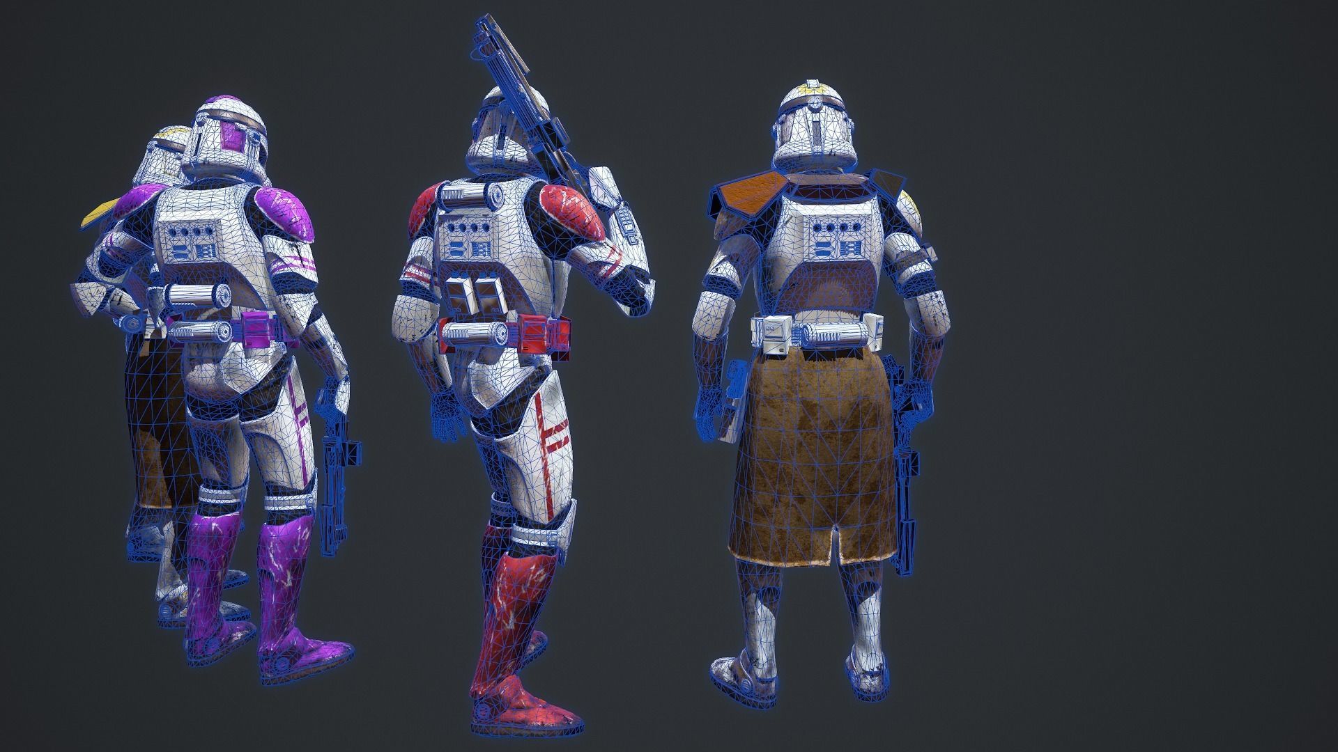 Star wars Clone trooper Phase 2 pack 2 Low-poly 3D model_16