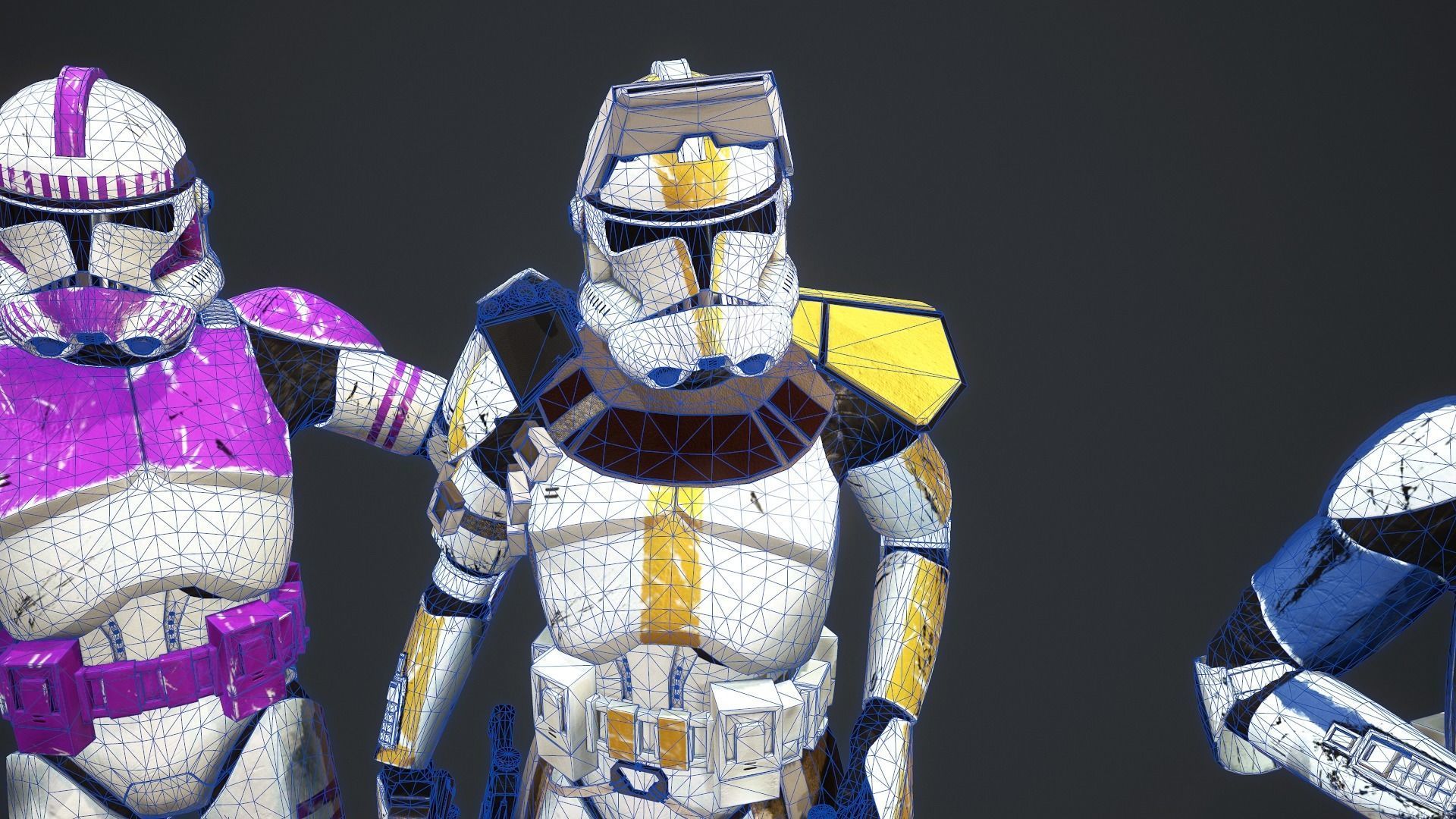 Star wars Clone trooper Phase 2 pack 2 Low-poly 3D model_20