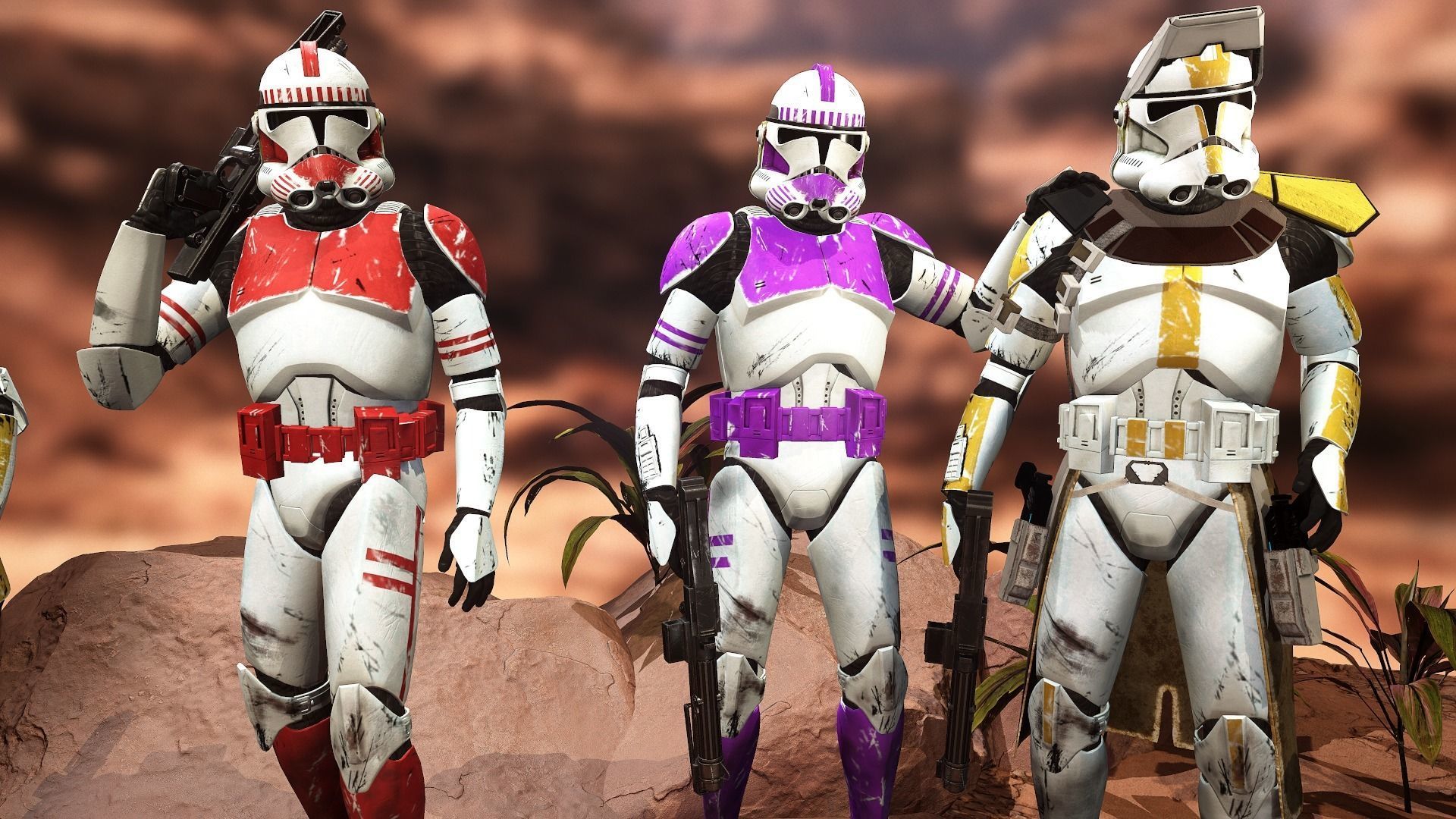 Star wars Clone trooper Phase 2 pack 2 Low-poly 3D model_10