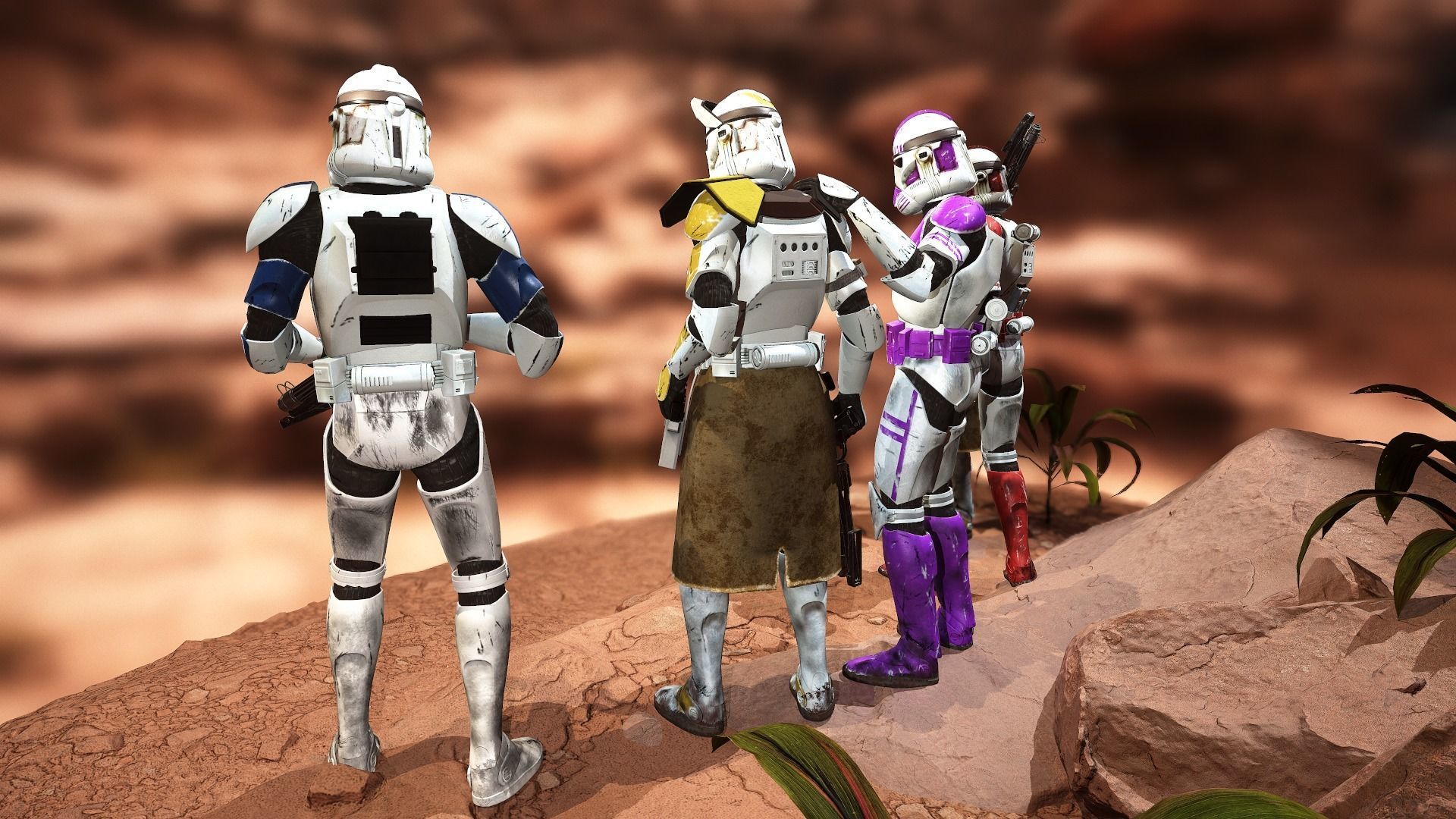 Star wars Clone trooper Phase 2 pack 2 Low-poly 3D model_5