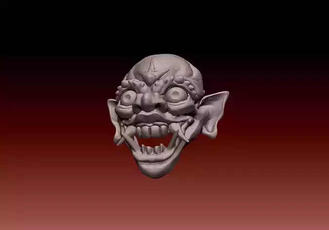 bali traditional barong mask decoration 3D print model