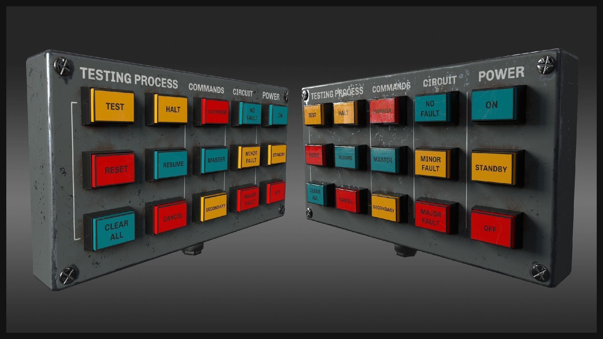 Button Control Panel Low-poly 3D model_1