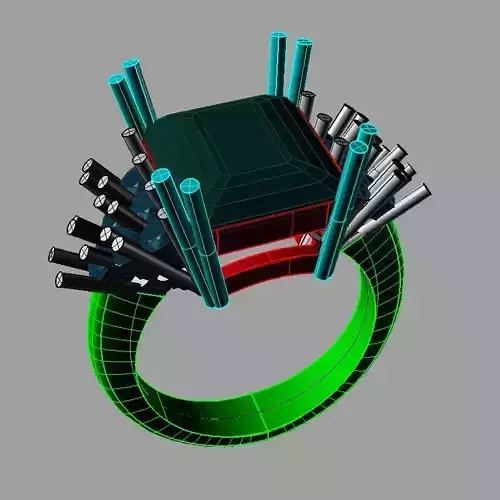 BIG Emerald Ring 3D print model anello cestino an198