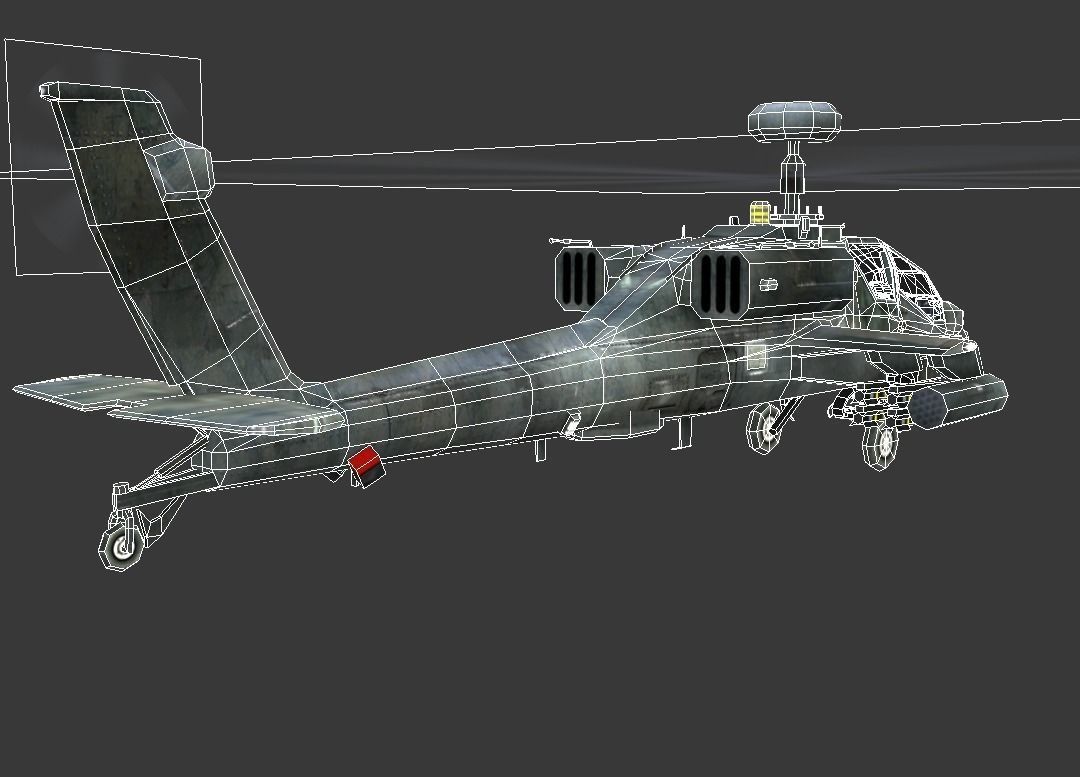 Boeing AH-64 Apache  Low-poly 3D model_6