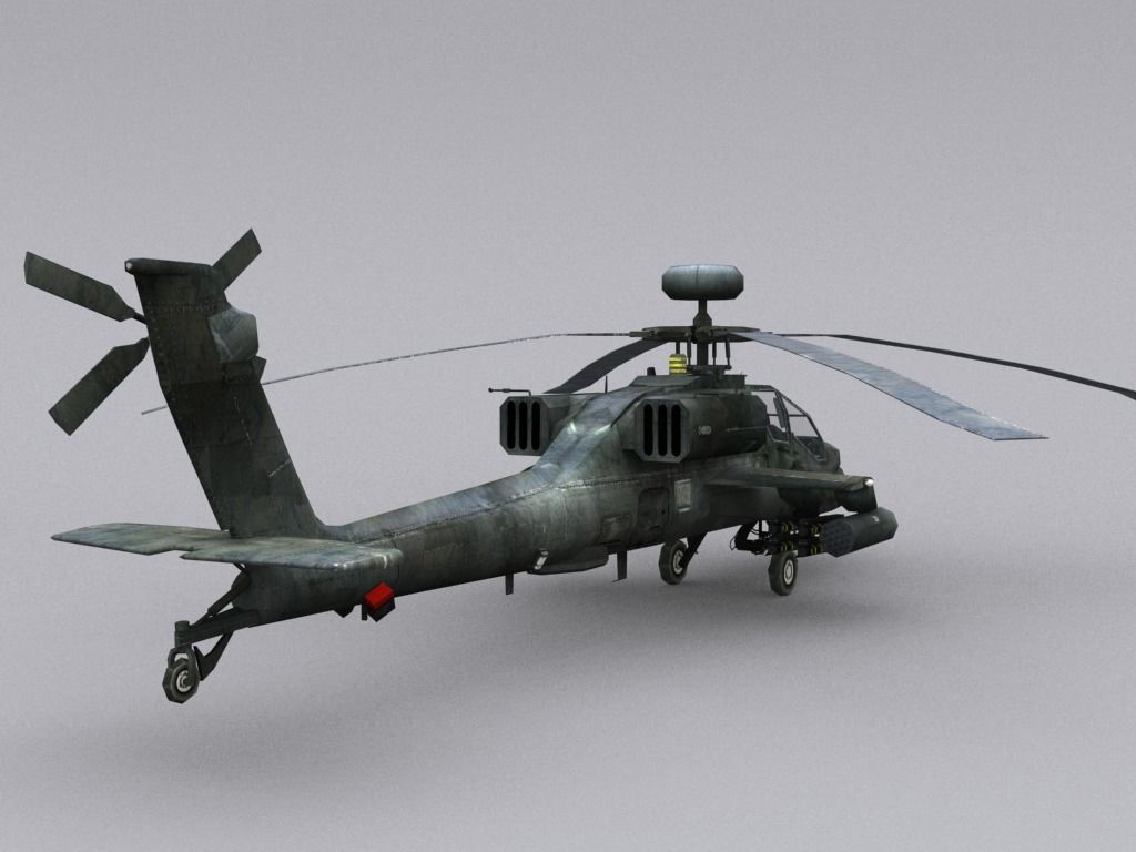 Boeing AH-64 Apache  Low-poly 3D model_2