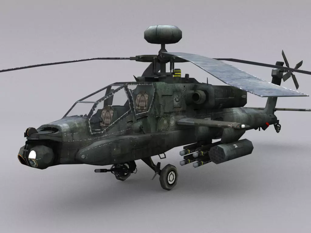 Boeing AH-64 Apache  Low-poly 3D model_0