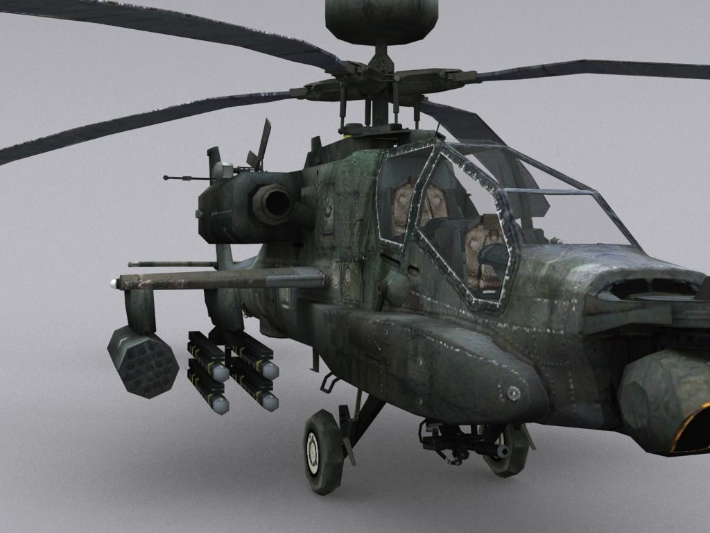 Boeing AH-64 Apache  Low-poly 3D model_4