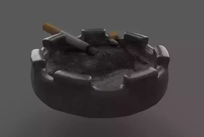 Used Ashtray Free low-poly 3D model
