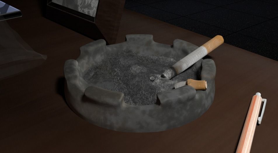 Used Ashtray Free low-poly 3D model_4