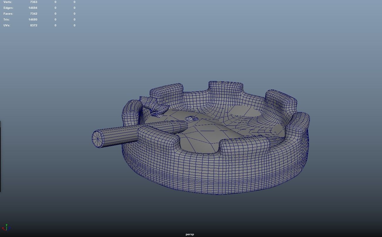 Used Ashtray Free low-poly 3D model_8