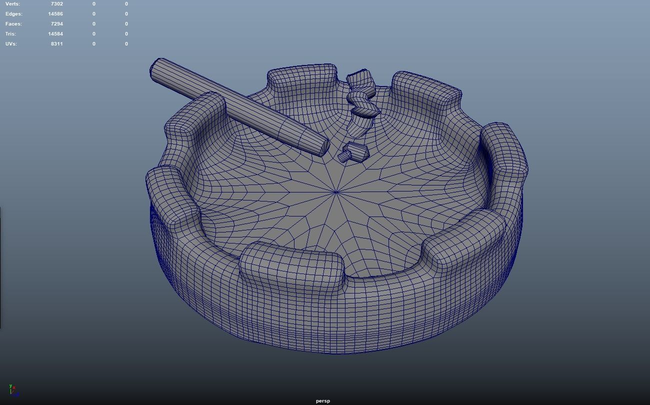Used Ashtray Free low-poly 3D model_5