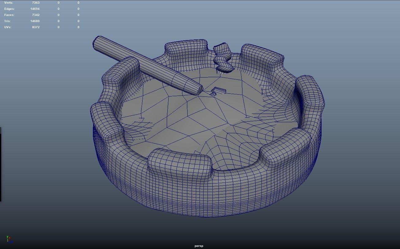 Used Ashtray Free low-poly 3D model_6