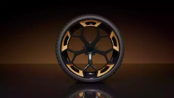 C5SMC type B wheel Low-poly 3D model