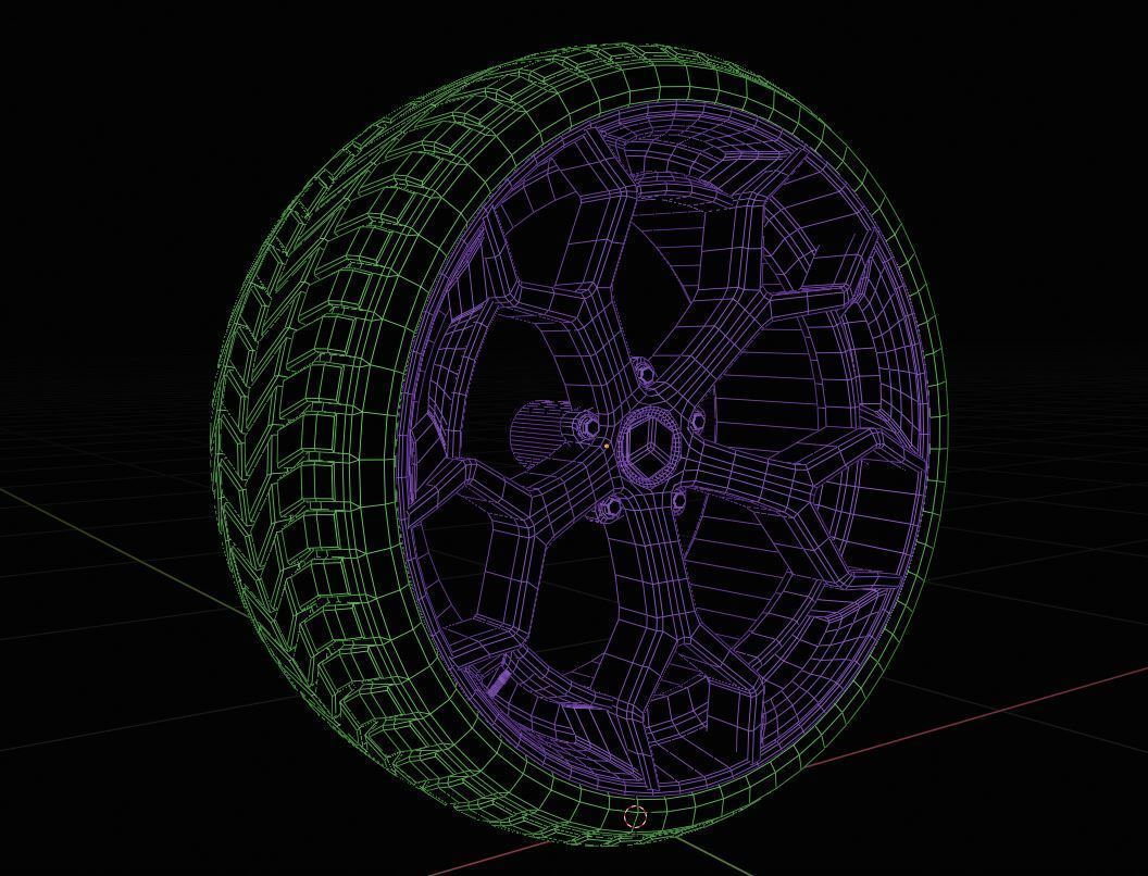 C5SMC type B wheel Low-poly 3D model_6