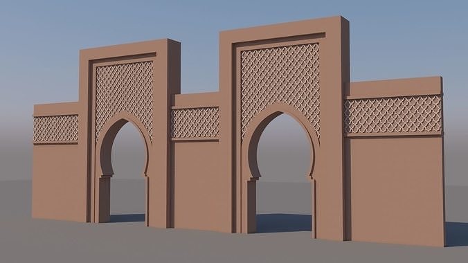 Traditional Moroccan Door Marrakech 3D model