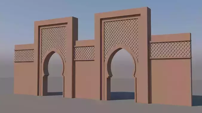 Traditional Moroccan Door Marrakech 3D model